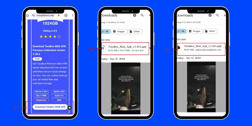 TeraBox premium Mod APK download steps